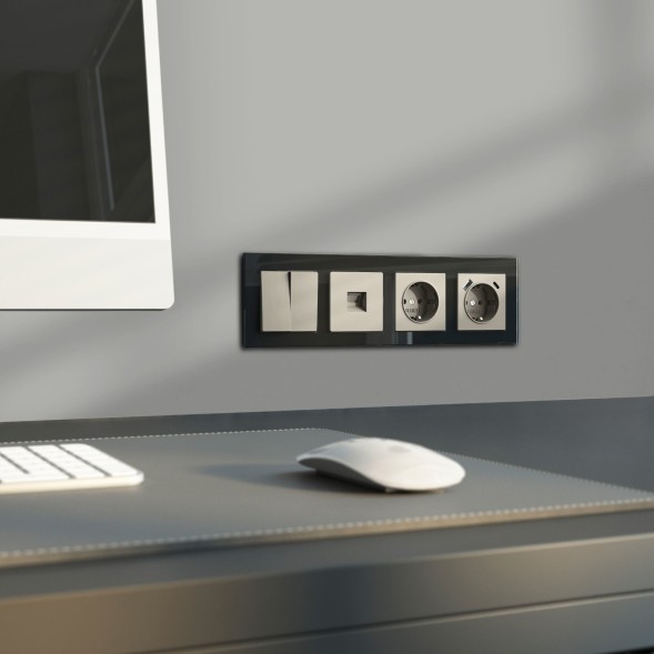 Выключатель двухклавишный (дымчатый) Werkel W1220004