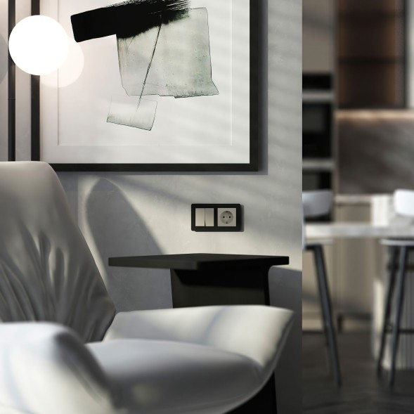 Выключатель двухклавишный (дымчатый) Werkel W1220004