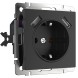 Розетка с заземлением, шторками и USBх2 (черный матовый) Werkel W1171508