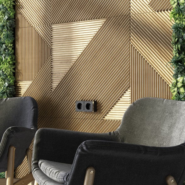 Розетка с заземлением Gallant черный/хром Werkel W5071035