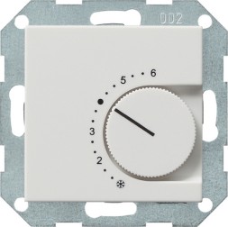 Терморегулятор Gira белый матовый с переключающим контактом 039627