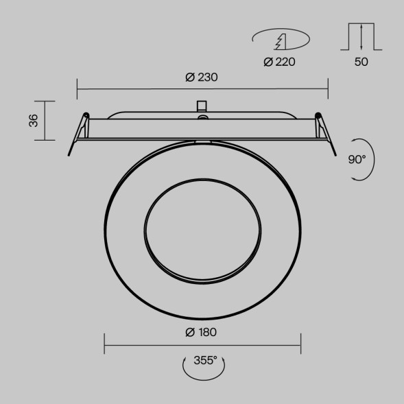Встраиваемый светильник Technical DL102-12W3K-W