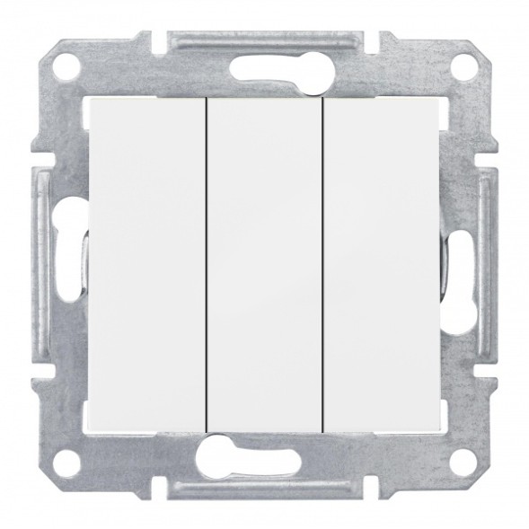 Выключатель трехклавишный Schneider Electric Sedna белый SDN0300621