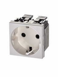 Розетка ABB Zenit альпийский белый SCHUKO с заземлением и безвинтовыми клеммами со шторками 16А / 250В 2CLA228860N1101 N2288.6 BL