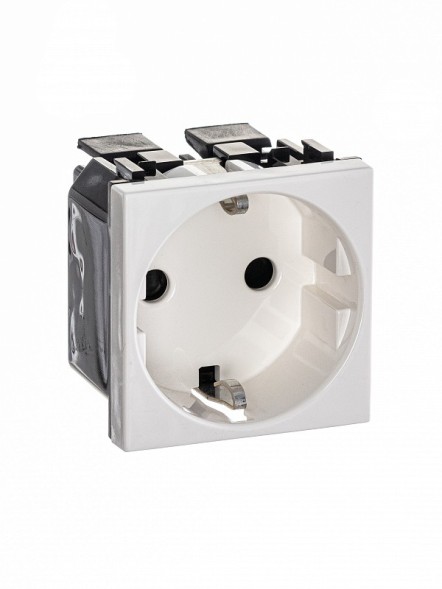 Розетка ABB Zenit альпийский белый SCHUKO с заземлением и безвинтовыми клеммами со шторками 16А / 250В 2CLA228860N1101 N2288.6 BL