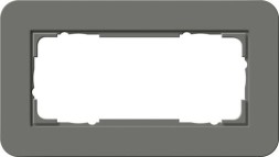 Рамка Gira E3 Темно-серый / Белый с белой подложкой без перегородки 2 поста 1002413