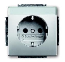 Розетка ABB Pure Steel Сталь SCHUKO 16А 250В с полем для надписи 2CKA002011A3851 20 EUN-866