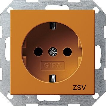 Розетка Gira Оранжевый с заземляющими контактами для ZSV (дополнительное обеспечение безопасности) 045602