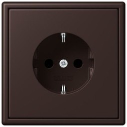 Розетка Jung Les Couleurs® Le Corbusier terre d‘ombre brulee 59 SCHUKO® со встроенной повышенной защитой от прикосновения LC1520KI4320J