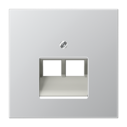 Накладка Jung LS серия алюминий 2-ой наклонной ТЛФ/комп розетки AL2969-2UA