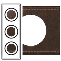 Рамка Legrand Celiane Кожа/Текстиль Кожа коричневая 3 поста 069403