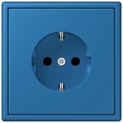 Розетка Jung Les Couleurs® Le Corbusier bleu ceruleen 31 SCHUKO® со встроенной повышенной защитой от прикосновения LC1520KI32030