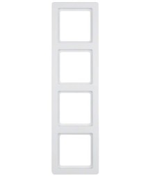 Рамка Berker Q.1 Полярная белизна с эффектом бархата, 4 поста вертикальная 10146089