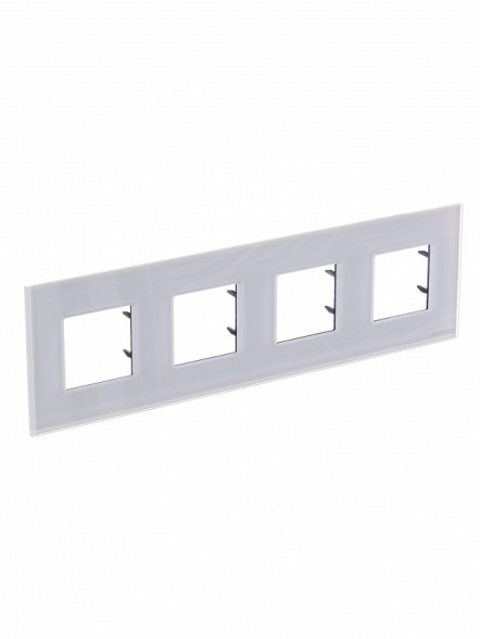 Рамка ABB Zenit Белое стекло 4 поста 2CLA227400N3001 N2274 CB