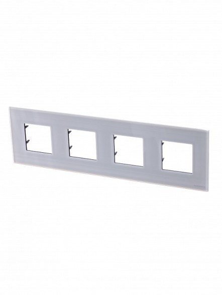 Рамка ABB Zenit Белое стекло 4 поста 2CLA227400N3001 N2274 CB