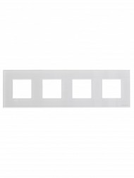 Рамка ABB Zenit Белое стекло 4 поста 2CLA227400N3001 N2274 CB