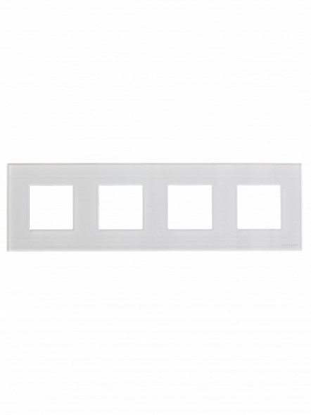 Рамка ABB Zenit Белое стекло 4 поста 2CLA227400N3001 N2274 CB