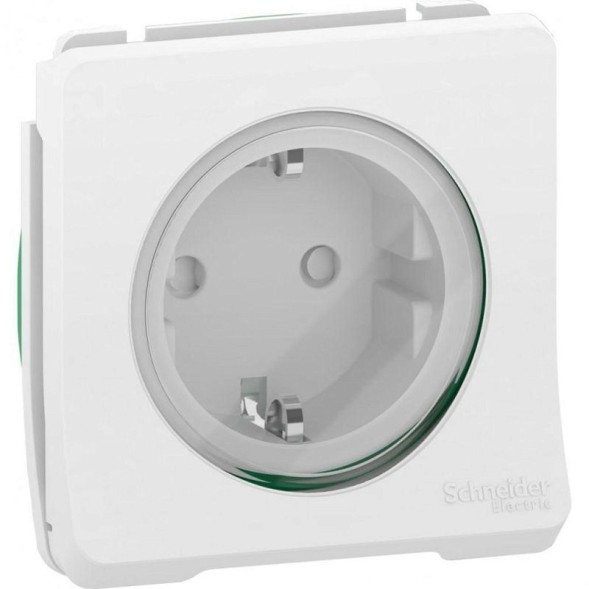 Механизм розетки Schneider Electric 1-м ОП 16А с заземл. защ. шторки винт. клеммы Mureva Styl Белый MUR39135