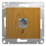 Розетка телефонная RJ11, механизм Schneider Electric Glossa Дуб GSL000581T