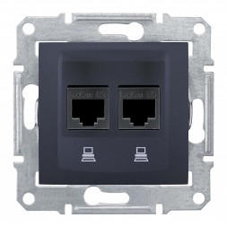 Компьютерная розетка Schneider Electric Sedna графит х2 SDN4800170