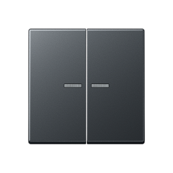 Выключатель Jung A серия Антрацит двухклавишный с подсветкой, 10А/250В A595BFKO5ANM