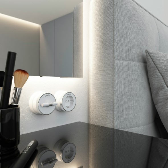 Выключатель на 4 положения двухклавишный Vintage белый матовый/хром W5822050