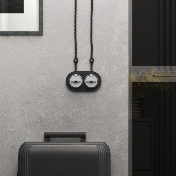 Выключатель на 4 положения двухклавишный Vintage белый матовый/хром W5822050