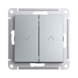 2-клавишный ВЫКЛЮЧАТЕЛЬ ДЛЯ ЖАЛЮЗИ, 2х сх.4, 10А, механизм, быстрозажим. клем., АЛЮМИНИЙ Schneider Electric Art Gallery GAL000319S