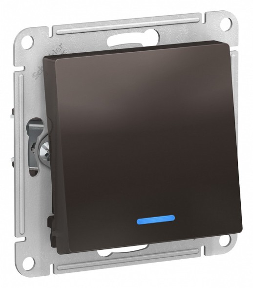Одноклавишный переключатель Schneider Electric Atlasdesign Мокко с подсветкой, сх.6а, 10АХ, механизм ATN000663