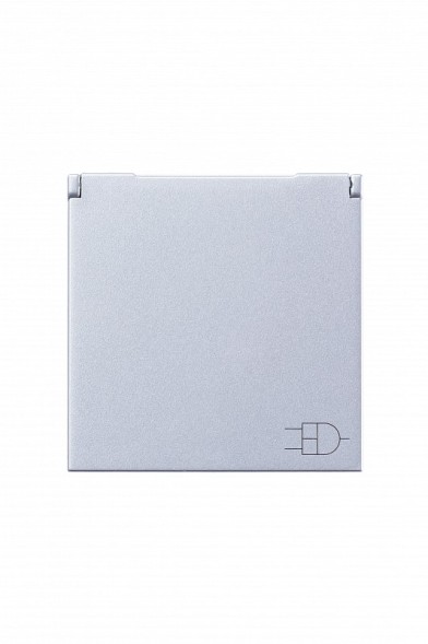 Розетка ABB Zenit серебристый SCHUKO с заземлением с крышкой со шторками 16А / 250В 2CLA228810N1301 N2288.1 PL