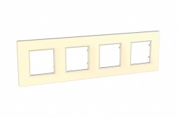 Рамка Schneider Electric Unica Quadro Кремовый 4 поста MGU2.708.25