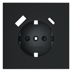 Накладка для розетки с заземлением и защитными шторками, с USB A+C, S70 (графит)