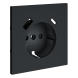 Накладка для розетки с заземлением и защитными шторками, с USB A+C, S70 (графит)