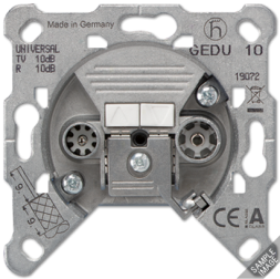 Розетка Jung SL серия TV-FM проходная(TV до 2400 МГц, FM 87.5-139 МГц) GEDU15