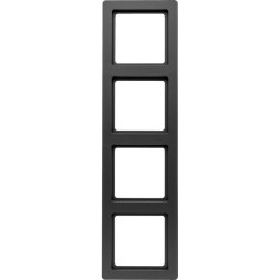 Рамка Berker Q.1 Антрацит с эффектом бархата, 4 поста вертикальная 10146086