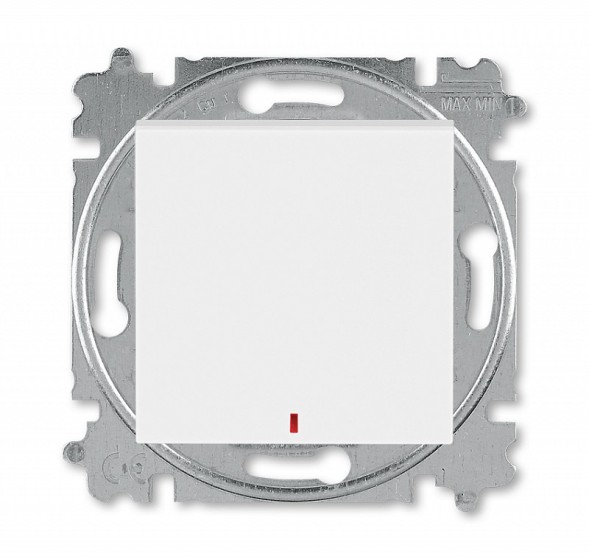 Переключатель ABB Levit контрольная белый / ледяной одноклавишный с подсветкой 2CHH592545A6001 3559H-A25445 01W