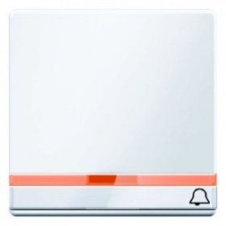 Клавиша Berker Q.1 полярная белизна с эффектом бархата, выключателя с линзой и вставкой поля для надписи с оттиском символа звонка 16286079