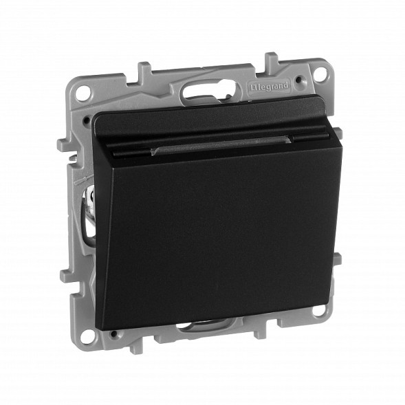 Выключатель Legrand Etika антрацит для гостиничных номеров с выдержкой времени и подсветкой 672693