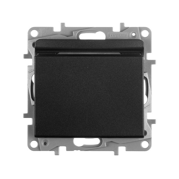 Выключатель Legrand Etika антрацит для гостиничных номеров с выдержкой времени и подсветкой 672693