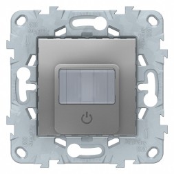 Датчик движения Schneider Electric Unica Studio Алюминий с выключателем, 10А NU552530
