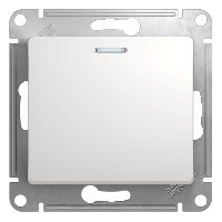 1-клавишный Переключатель с подсветкой, сх.6а, 10АХ, механизам, Schneider Electric Glossa Белый GSL000163