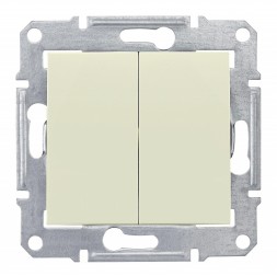 Выключатель Schneider Electric Sedna бежевая 2 клавишный IP44 SDN0300447