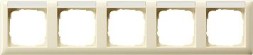 Рамка Gira Standard 55 Кремовый глянец, с полем для надписи 5 постов 109501