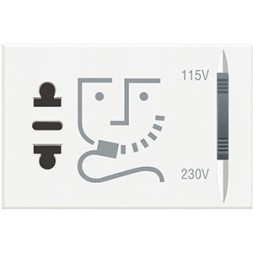 Розетка для бритв Bticino Axolute Белый с изолированным трансформатором HD4177