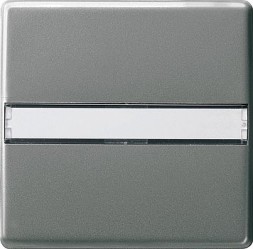 Одинарная клавиша Gira E22 Сталь с полем для надписи 029920