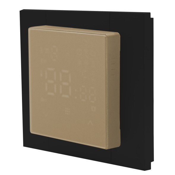 Регулятор теплого пола с модулем WI-FI, TWDM-Дымчатый (ВИД С ЧЕРНОЙ РАМКОЙ)