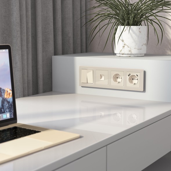 Розетка Ethernet RJ-45 (айвори акрил) Werkel W1181043