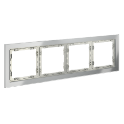 Рамка стеклянная VOLTUM S70 на 4 поста, (сталь, стекло)