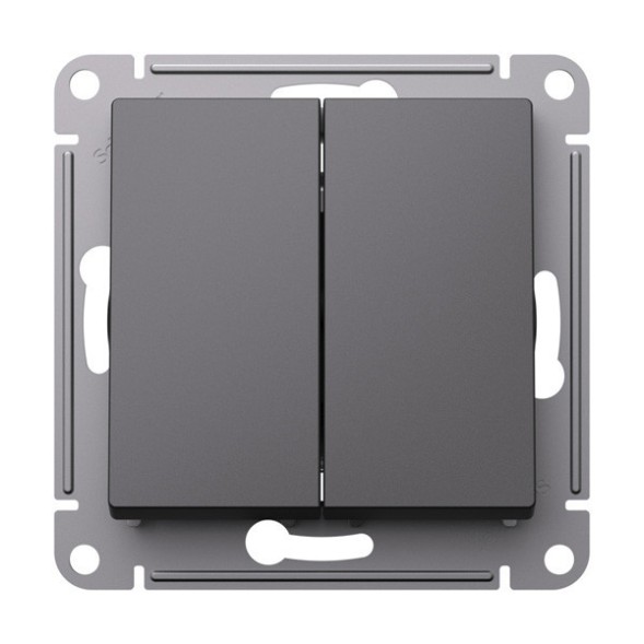 2-клавишный ВЫКЛЮЧАТЕЛЬ КНОПОЧНЫЙ, 10АХ, механизм, быстрозажим. клем., БАЗАЛЬТ Schneider Electric Art Gallery GAL001417S