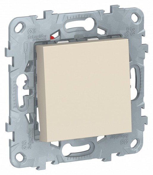 Переключатель Schneider Electric Unica Studio Бежевый 1-клавишный, перекрестный, сх.7, 10 AX, 250В NU520544